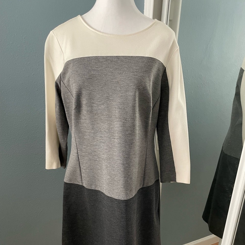 Ann Taylor Black, Gray, and Cream Dress